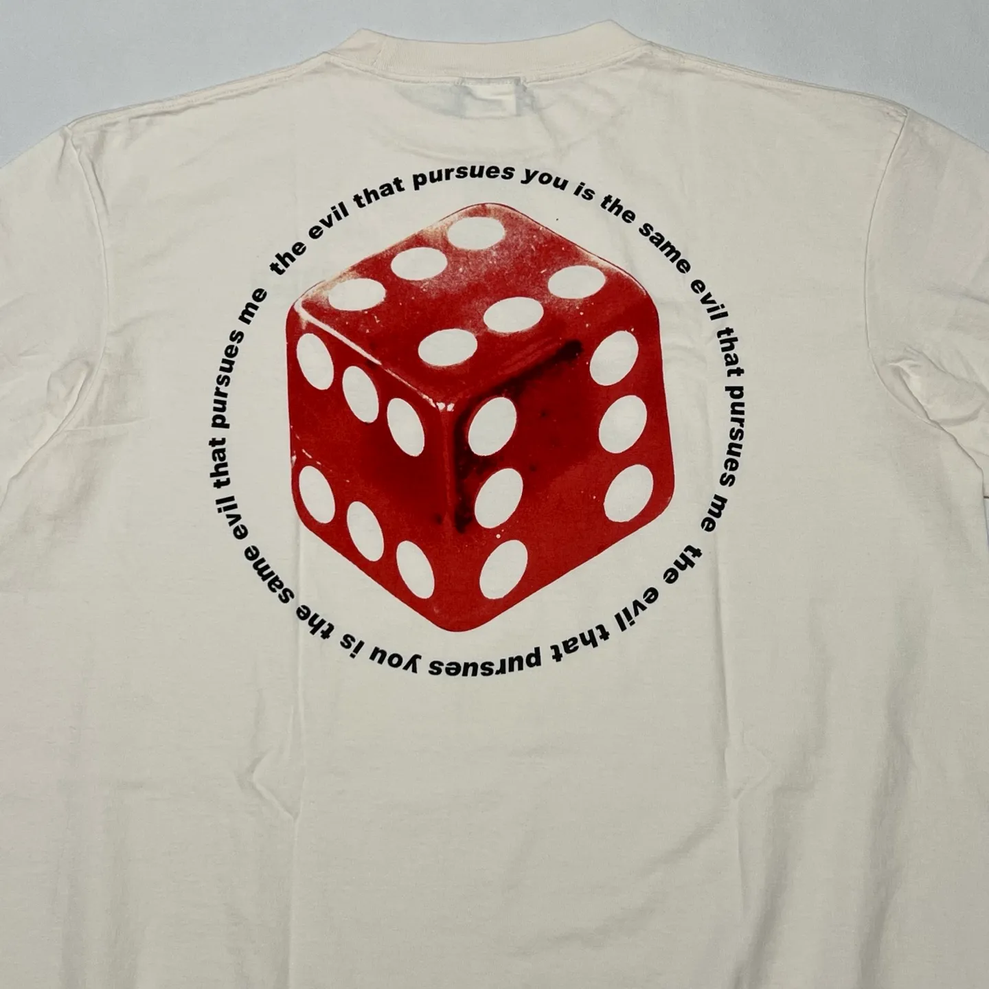 SAINT Mxxxxxx CIRCLE TEE/WHT SAINT dice printed washed short sleeves off-white S-XL cylindrical side seam fabric high weight cylindrical woven tee original development highly restored printing VINTAGE black label/wash label code correct/tag code correct Invincible details Top purchasing level